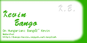 kevin bango business card